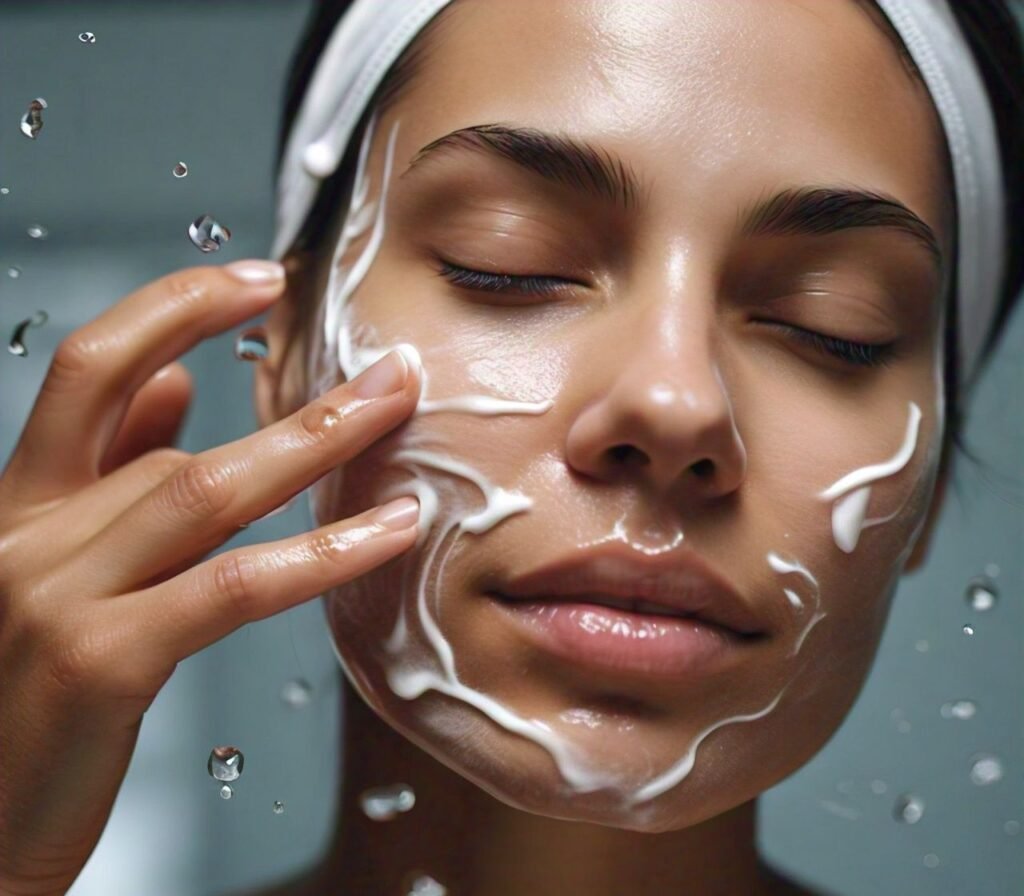 image of glowing, hydrated skin with representing healthy and nourished skin